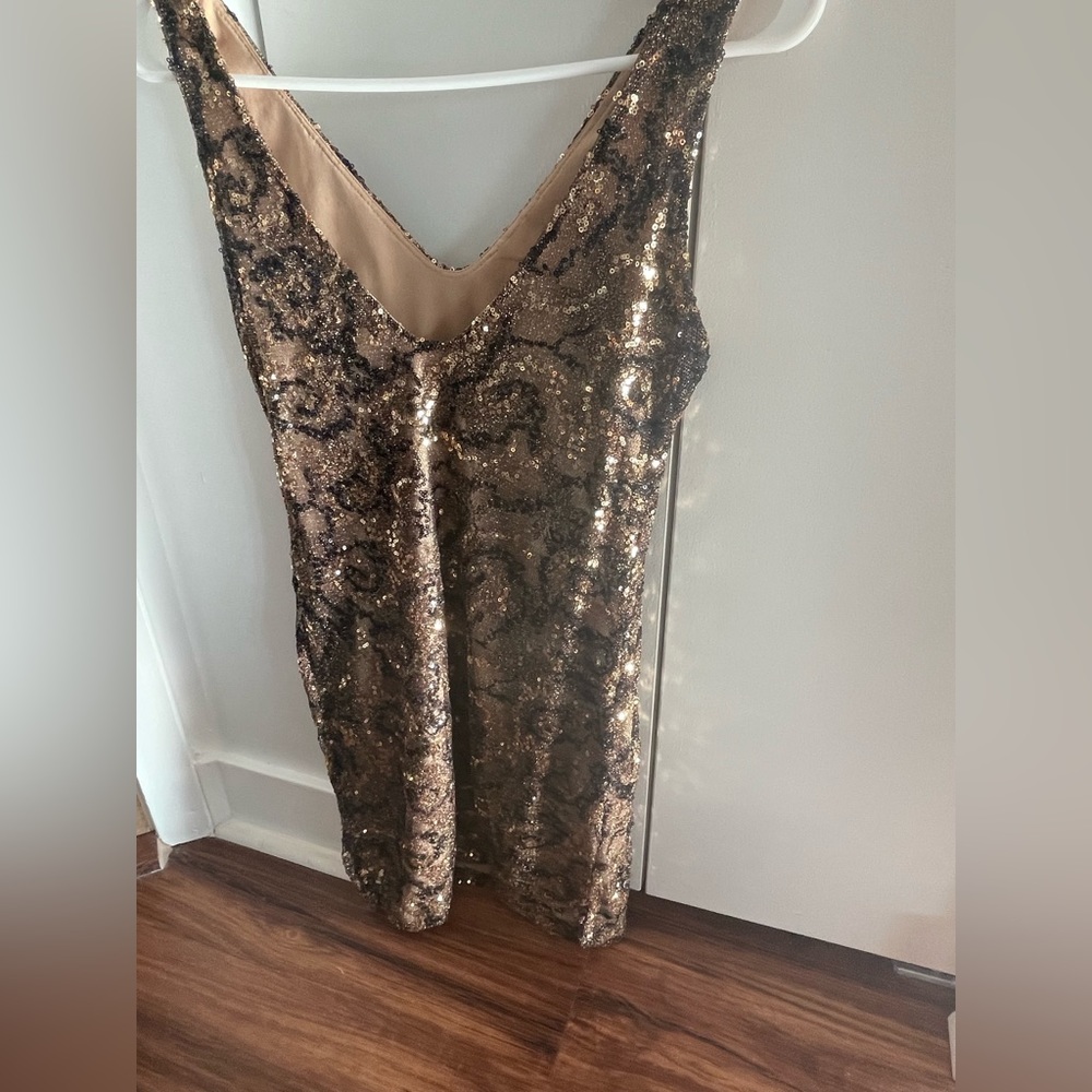 Sequin gold dress